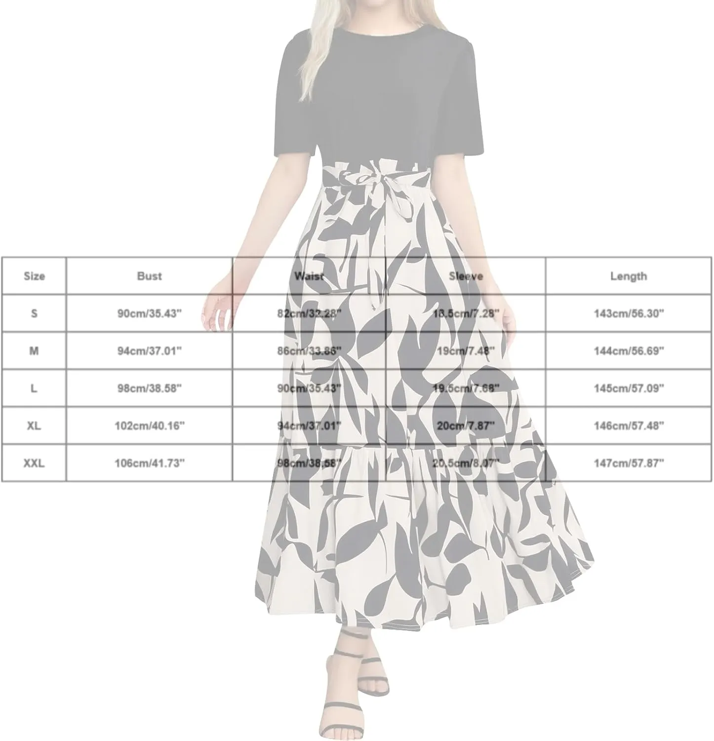 Long Floral Dresses for Women Summer Dresses 2025 Boho Tie Belted Patchwork Empire Waist Short Sleeve Flowy Maxi Dress