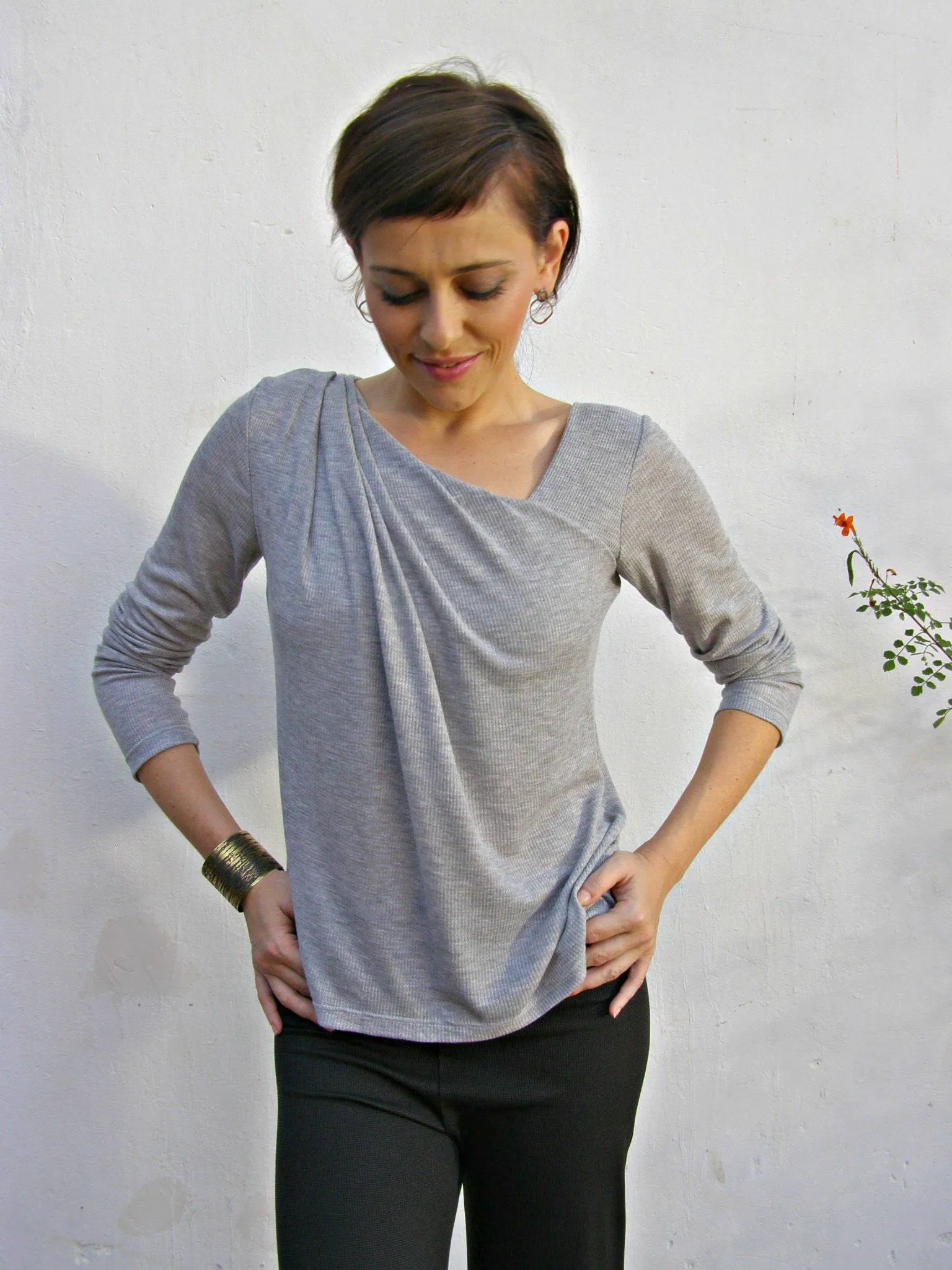 Long Sleeve Asymmetrical  Top