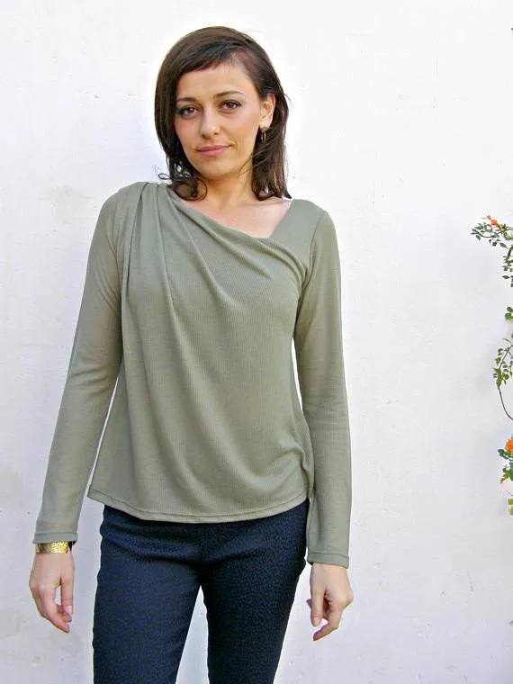 Long Sleeve Asymmetrical  Top