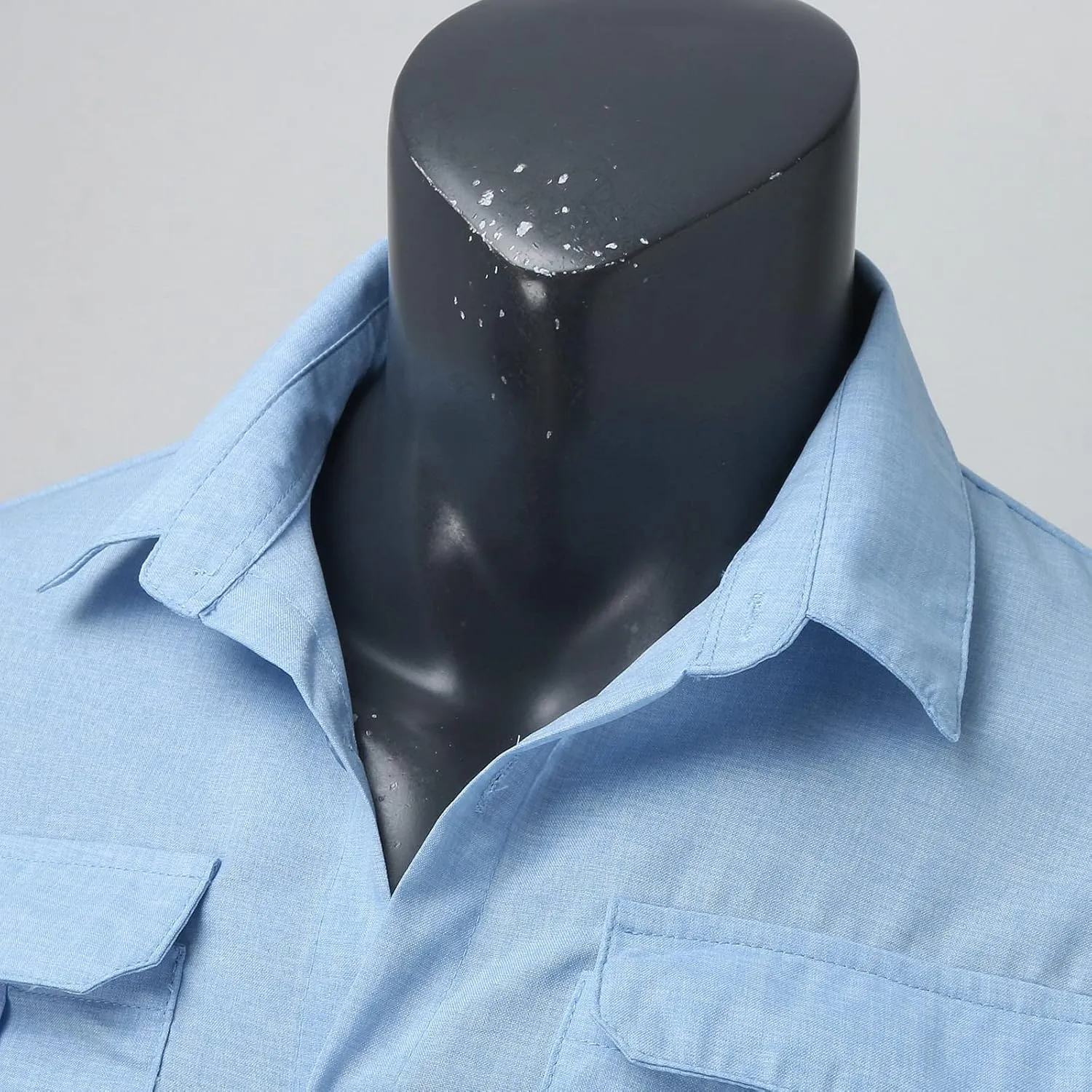 Long Sleeve Shirt Men Lapel Cotton Solid Color Pocket Long Sleeve Shirt Top Long Sleeve Shirt Mens Casual Shirts
