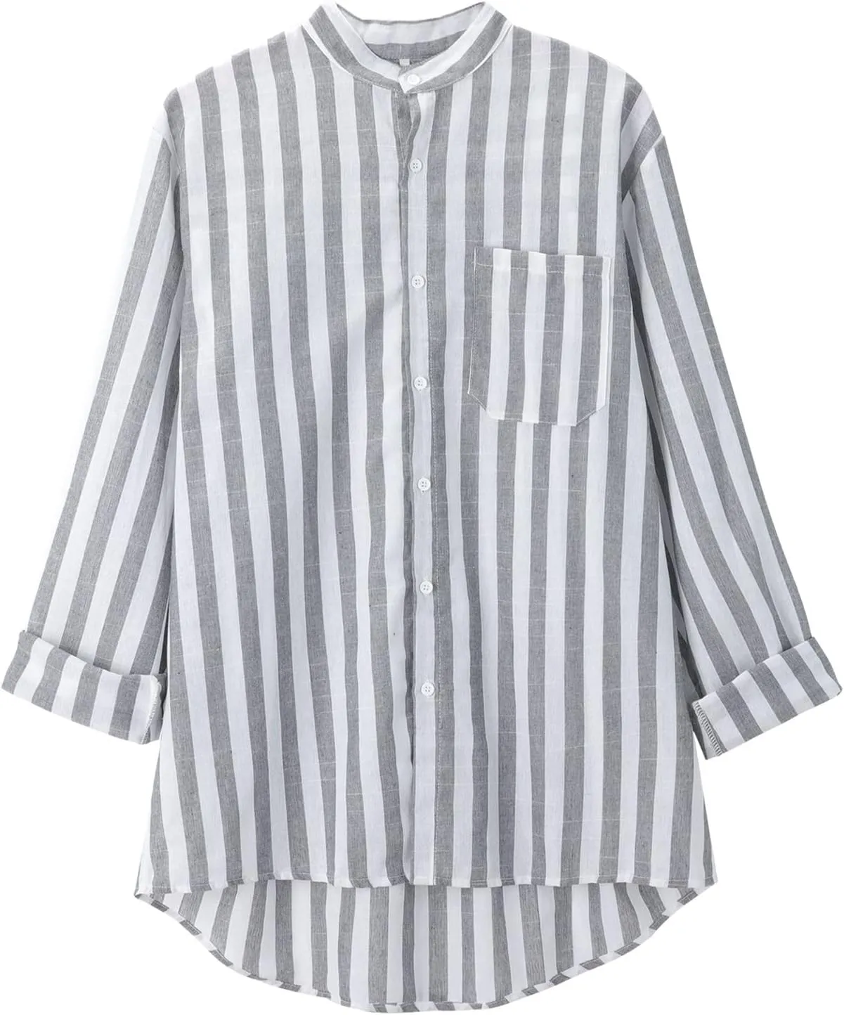 Long Sleeve Shirts for Men Buckle Collar Pocket Long Sleeve Shirt Top Long Sleeve Shirt Mens Dress Shirts Button