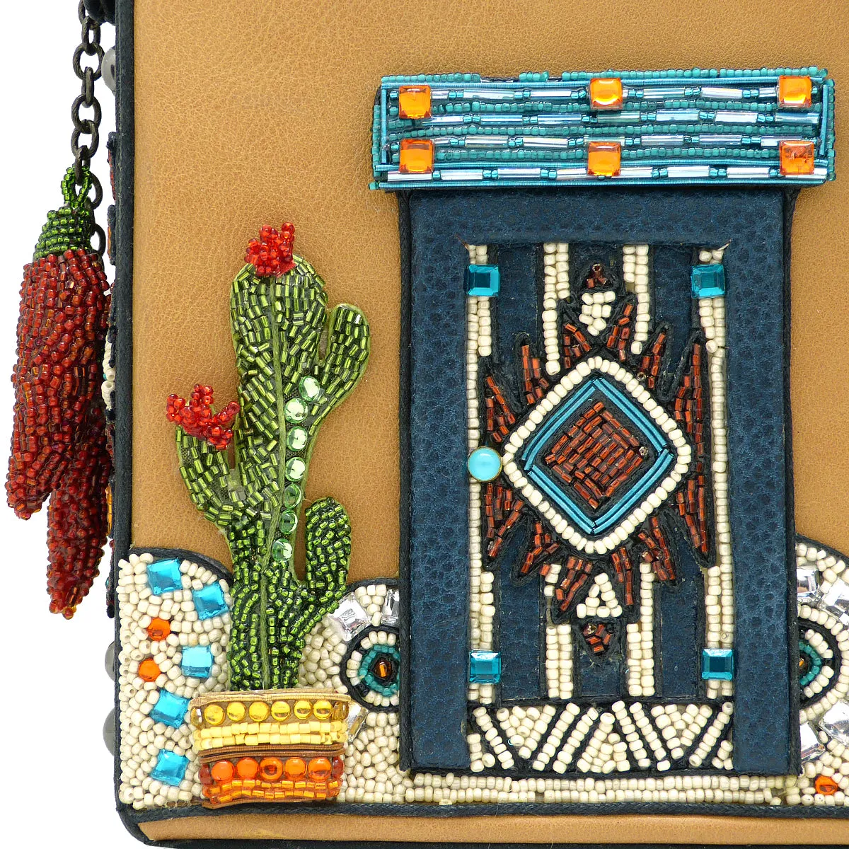 Mary Frances Adobe Pueblo House Embellished Western Theme Gecko Novelty Handbag 18418