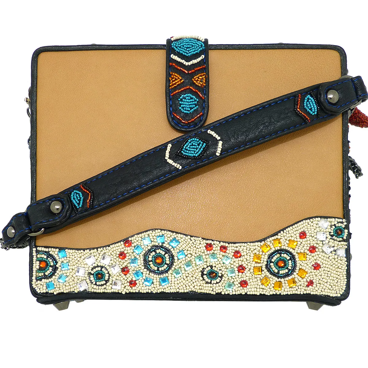 Mary Frances Adobe Pueblo House Embellished Western Theme Gecko Novelty Handbag 18418