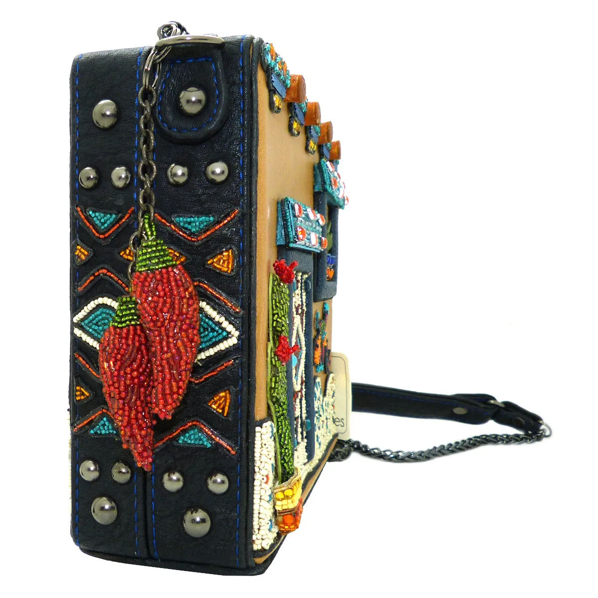 Mary Frances Adobe Pueblo House Embellished Western Theme Gecko Novelty Handbag 18418