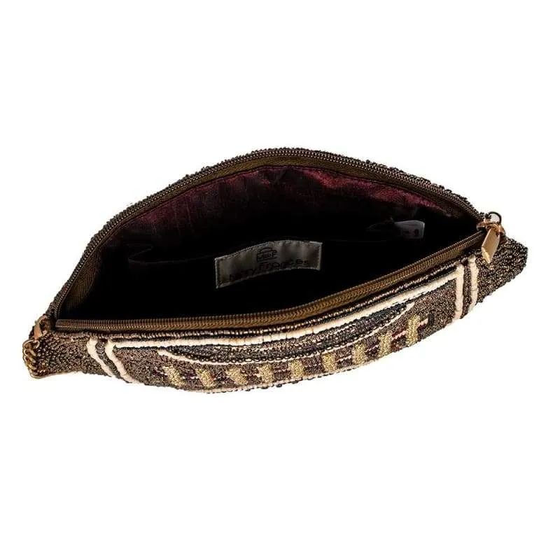 Mary Frances First Down Beaded Crossbody Football Handbag S001-670