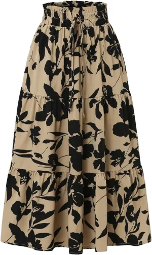 Maxi Skirt Boho Maxi Spring Flowy Boho Comfy Tiered Western Boho Mini Skirt