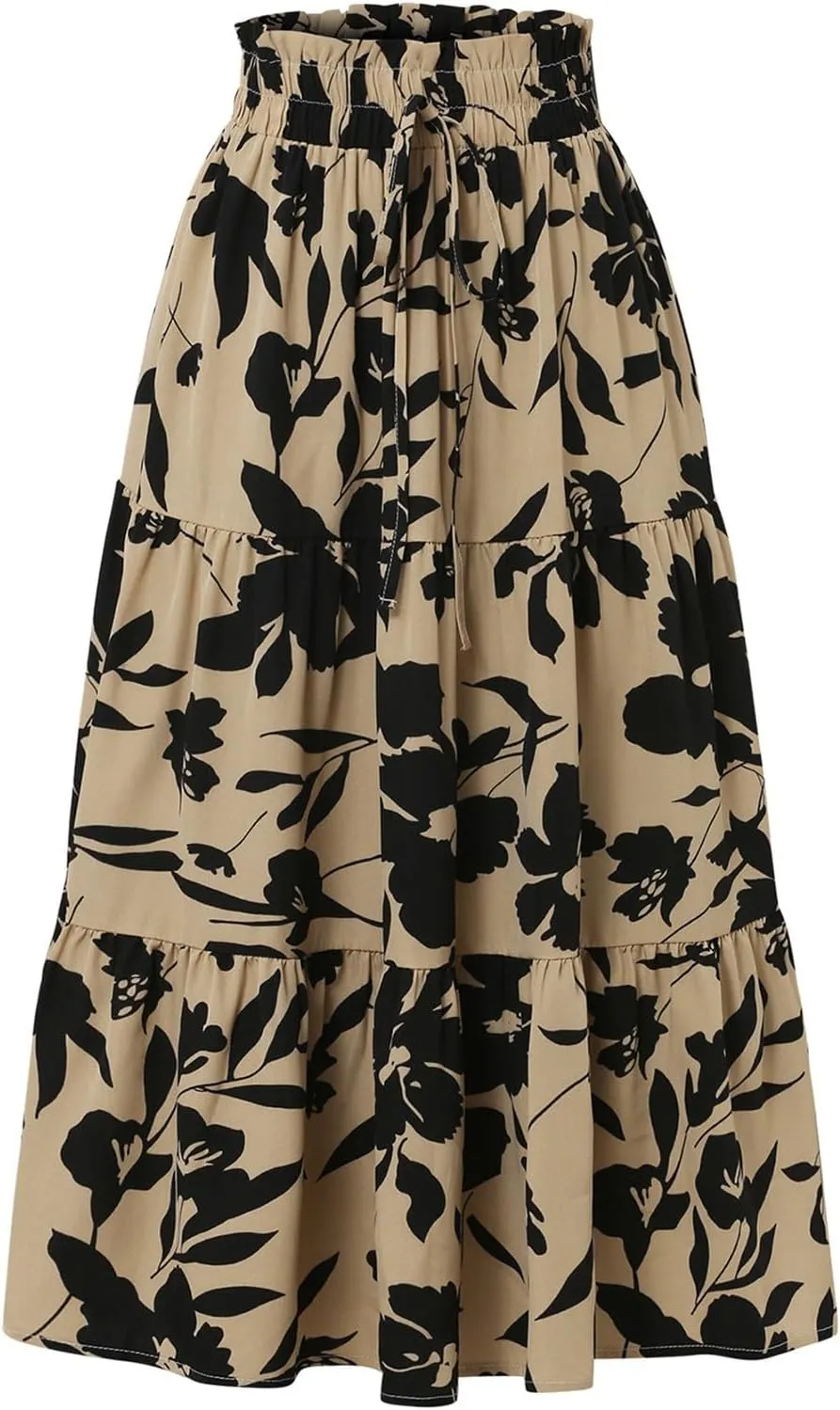 Maxi Skirt Boho Maxi Spring Flowy Boho Comfy Tiered Western Boho Mini Skirt