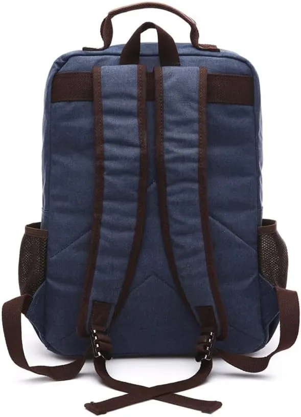 Men Canvas Backpack Shoulder Bag Middle School Students Leisure Bag Computer Bag Laptop Rucksack