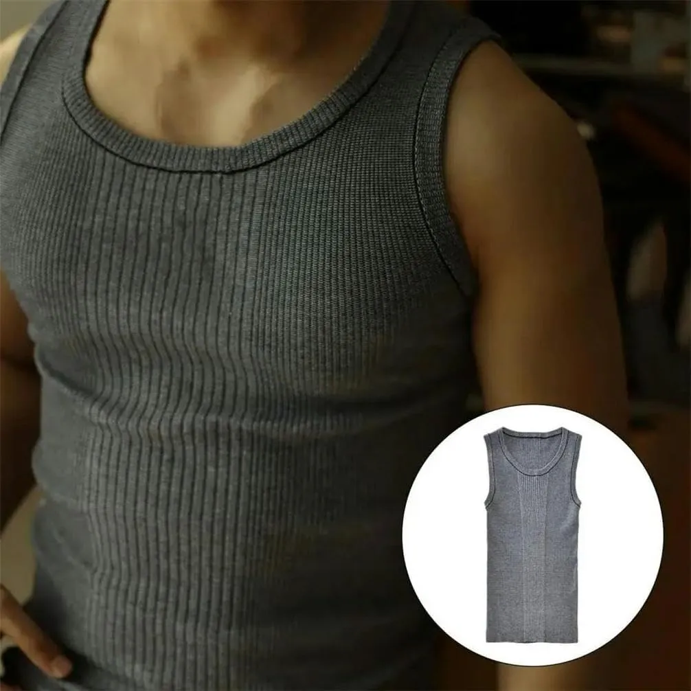 Men Summer Vest Ribbed Tank Top Men's Knitted Summer Vest Sleeveless Tops Casual Activewear Fitness Gym