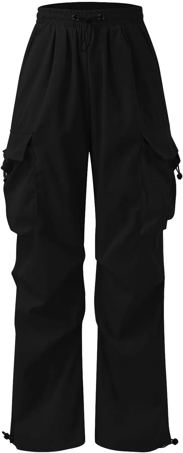 Men's Baggy Cargo Pants Casual Parachute Pant Cotton Loose Fit Harem Joggers with Multiple Pockets