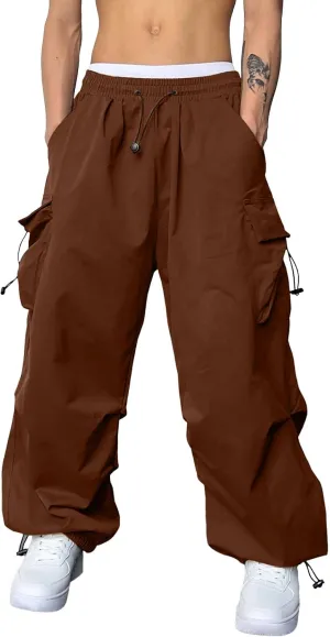 Men's Baggy Cargo Pants Trendy Casual Parachute Pant Loose Fit Harem Joggers with Pockets for Streetwear Y2k Pants