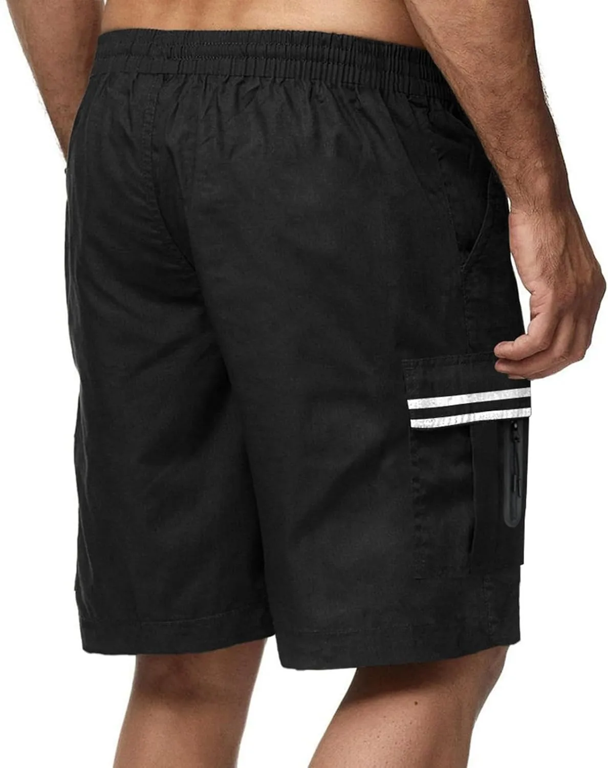 Mens Cargo Pants Baggy Casual Twill Hiking Work Shorts Summer Lightweight Workout Shorts Drawstring Short Pants