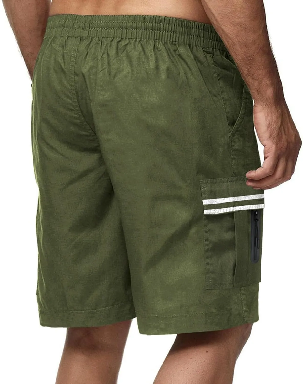 Mens Cargo Pants Baggy Casual Twill Hiking Work Shorts Summer Lightweight Workout Shorts Drawstring Short Pants