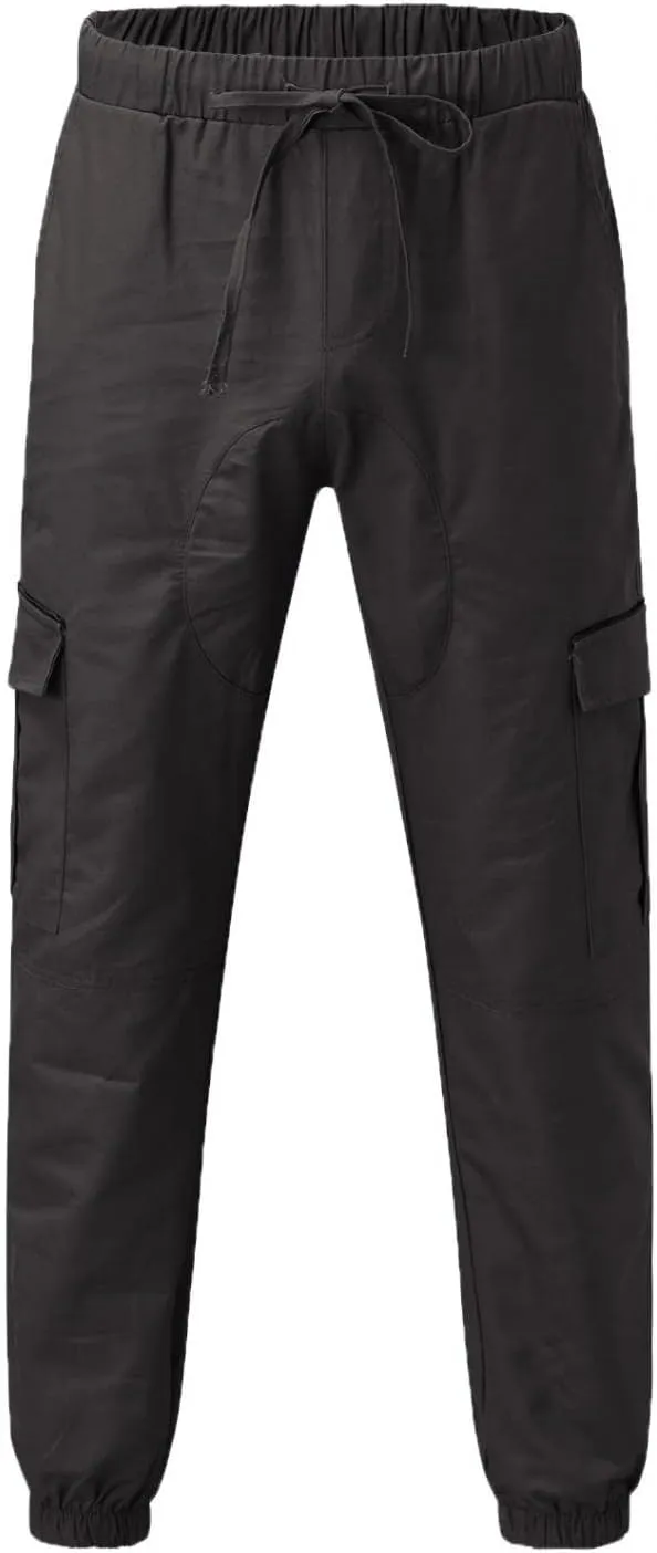 Mens Cargo Pants Casual Joggers Pants Stretchy Drawstring Sweatpants Cotton Chino Pants Slim Fit Gym Workout Pants Fall