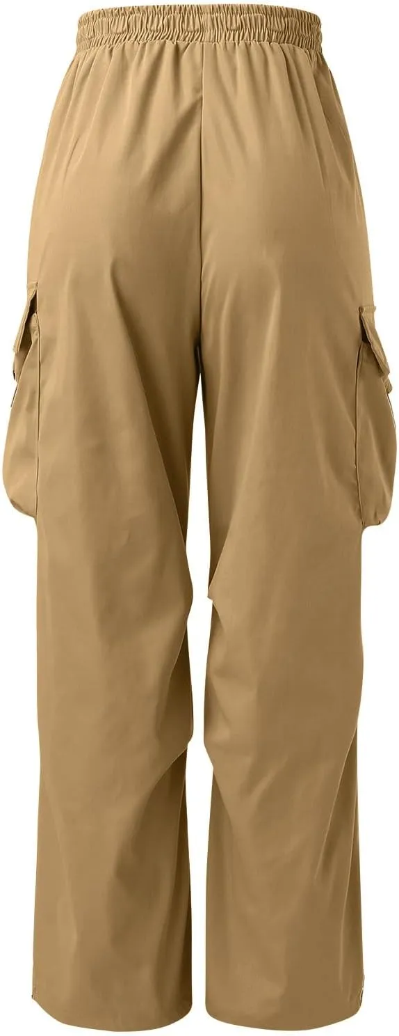 Mens Cargo Pants Casual Work Pant Drawstring Elastic Waist Hip Hop Harem Pants with Pockets