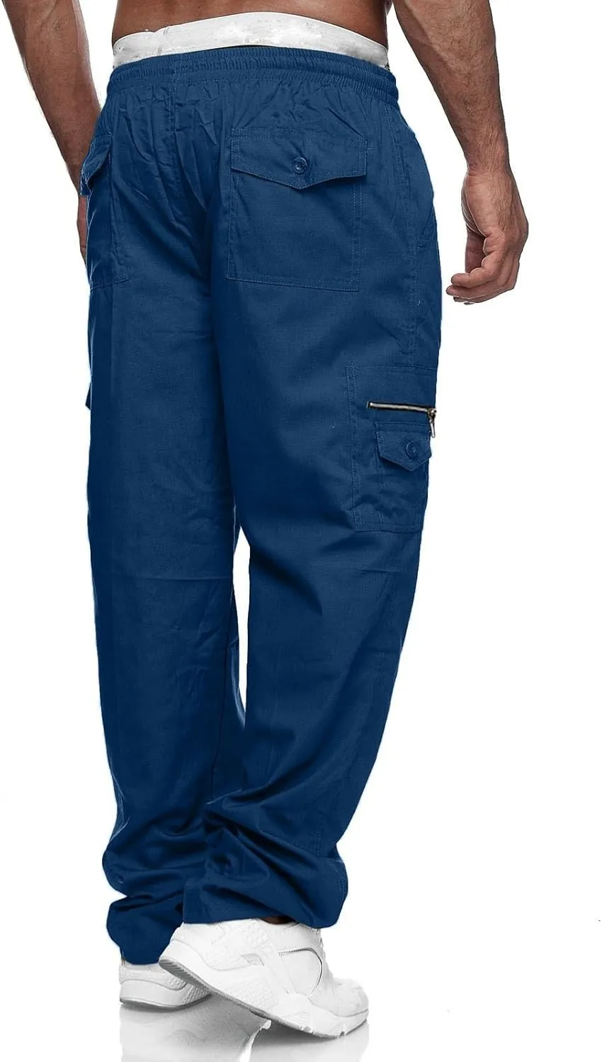 Men's Cargo Pants Elastic Waistband Chino Slim Skinny Cargos Men Men's Cargo Pants Casual Trousers Tracksuit Trousers