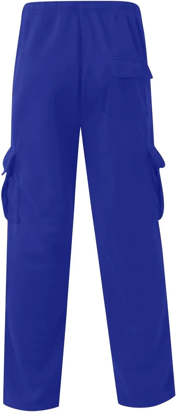 Mens Cargo Pants Loose Fit Cargo Pants Baggy Fit Casual Pants Elastic Waist Drawstring Trousers with Pockets
