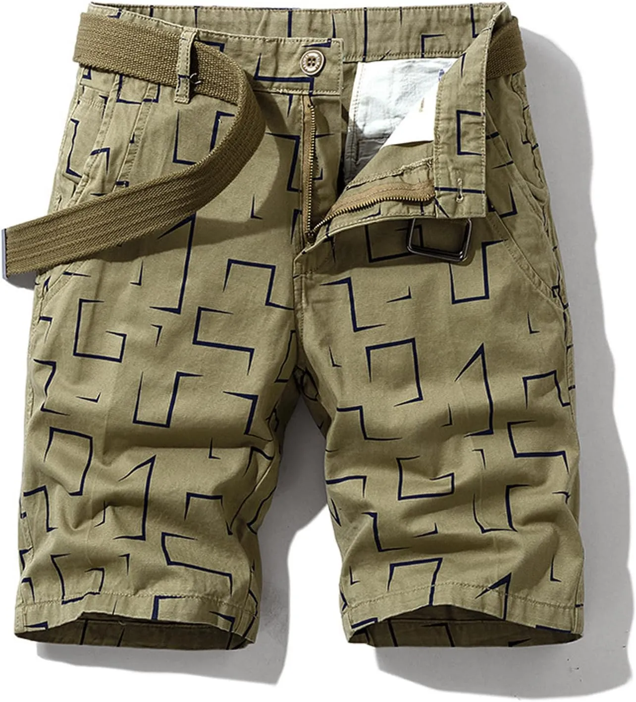 Mens Cargo Shorts Slim Fit Casual Work Shorts Summer Outdoor Fishing Hiking Shorts Lightweight Short Pants