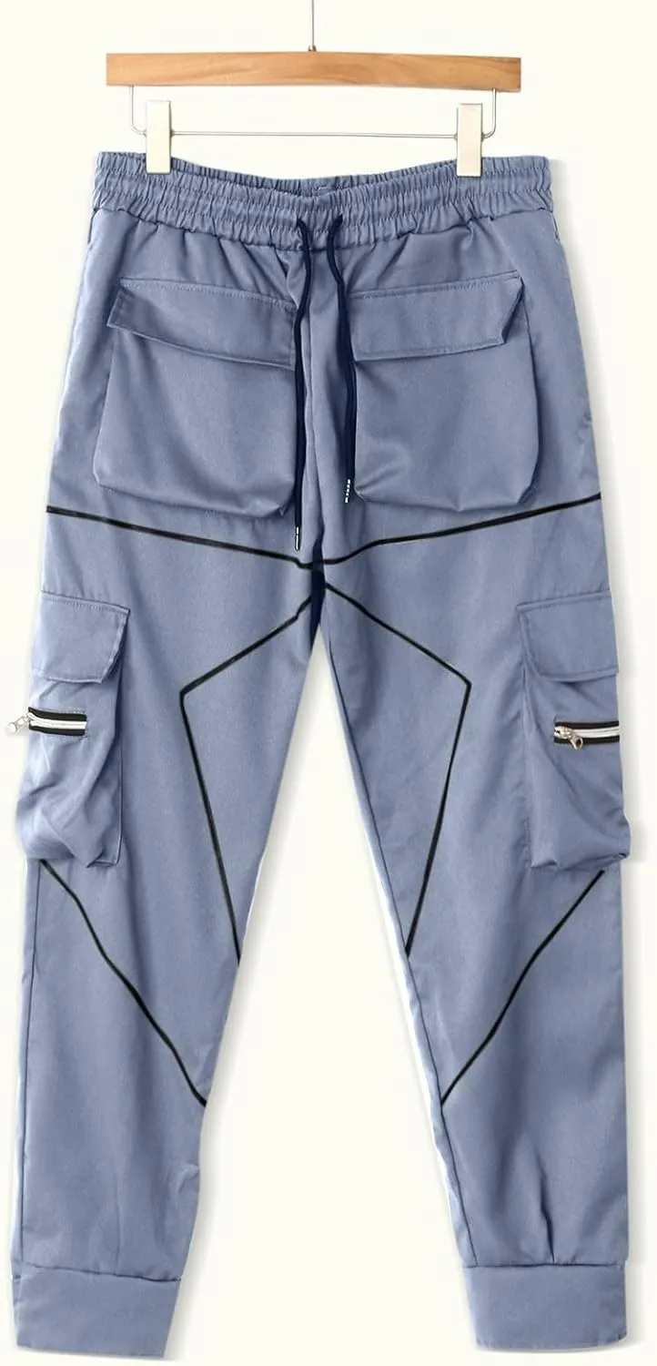 Men's Cargo Sweatpants Sports Jogging Trousers Men's Chinos Men's Cargo Pants Elastic Waistband Chino Slim Skinny