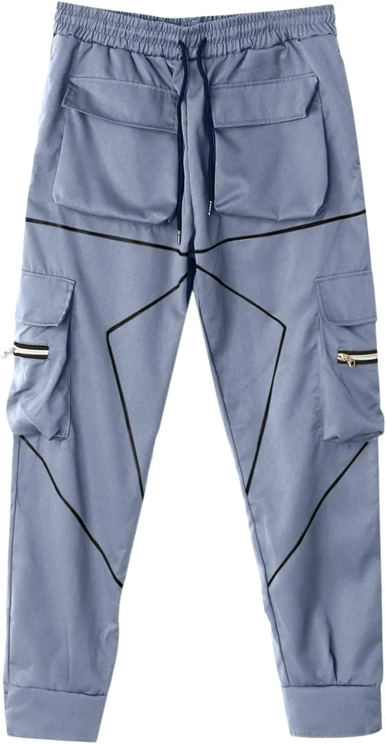 Men's Cargo Sweatpants Sports Jogging Trousers Men's Chinos Men's Cargo Pants Elastic Waistband Chino Slim Skinny