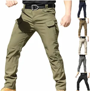 Mens Cargo Trousers Combat Work Pants Stretch Slim Sweatpants Outdoor Bottoms with Multi Pockets Joggers Running Pant