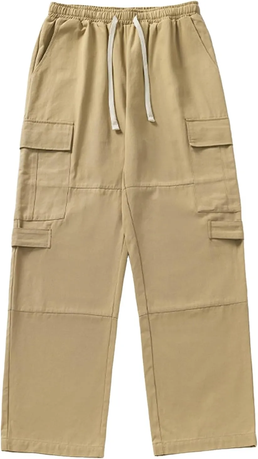 Mens Casual Pants Relaxed Fit,Casual Pants Elastic Waistband with Adjustable Mens Joggers Mens Yoga Pants