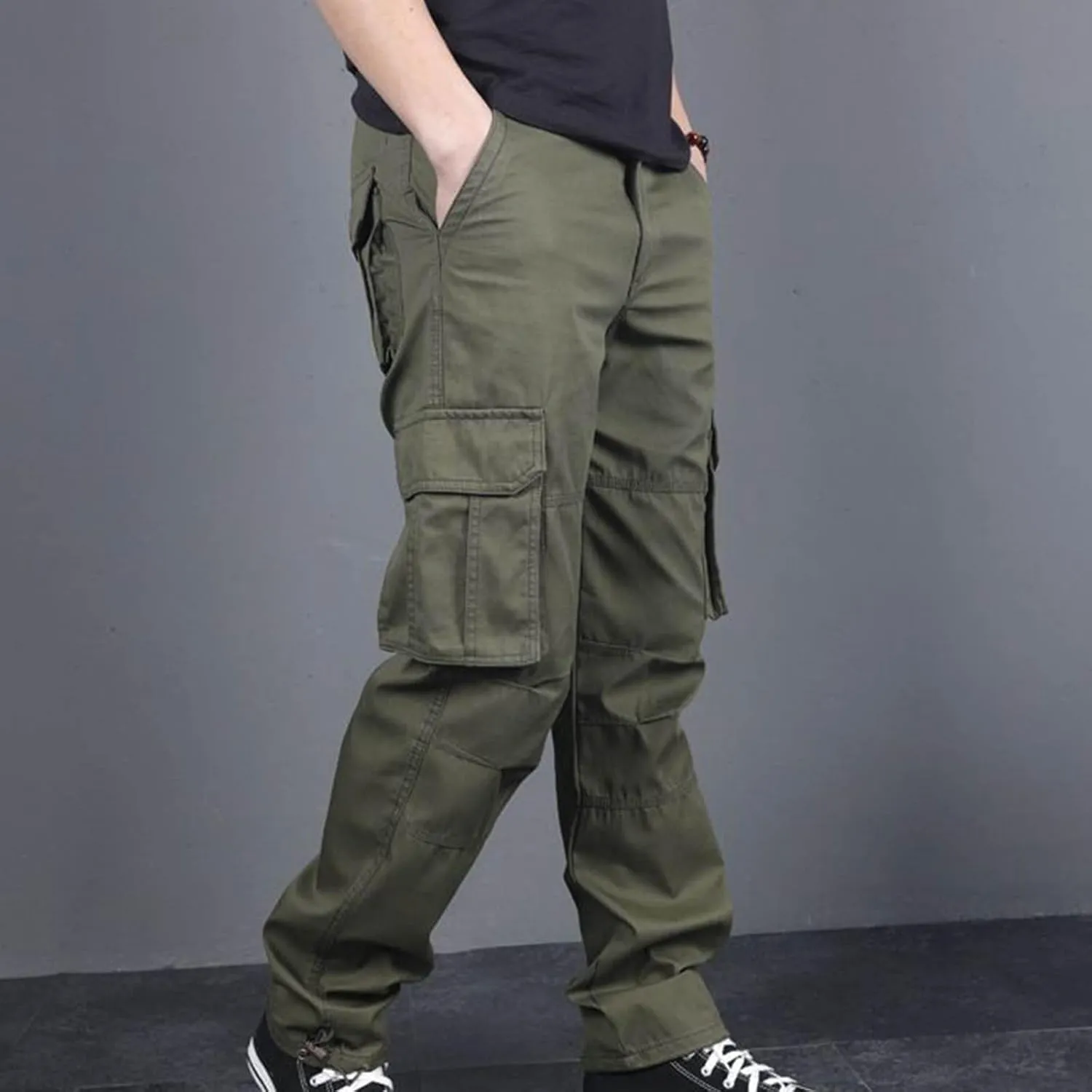Mens Combat Work Trousers Cargo Pants Multi Pockets Camping Hiking Trousers Casual Work Wear Tactical Track Pants