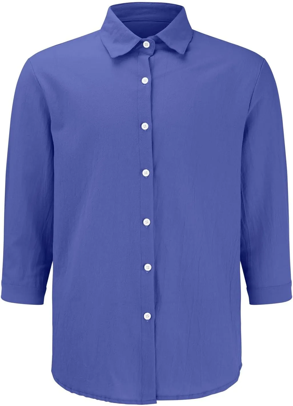 Men's Cotton Linen Shirts Plus Size Loose Button Down Long Sleeve Beach Wedding Shirt Casual Summer Solid Tropical Top