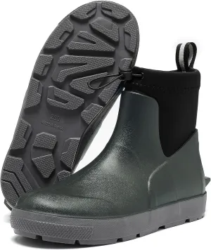 Men's Deck Boots,Ankle Rubber Rain boots Waterproof Anti-Slip Waterproof Shoes, Fishing Boating Boots Water Work Shoes for Men