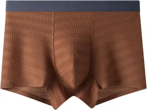 Men's Fashion Jacquard Boxer Briefs Soft Comfort Breathable Underwear Lightweight Close Fitting Underpants