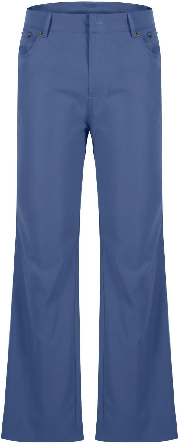 Men's Flared Pants Vintage Streetwear Performance Pants Button Down Zipper Party Pants Baggy Relaxed Trousers