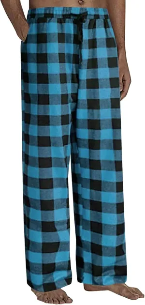 Men's Fleece Jogger Pant Men's Spring Summer Autumn and Winter Classic Fashion Leggings Plaid Wash Cotton Workout