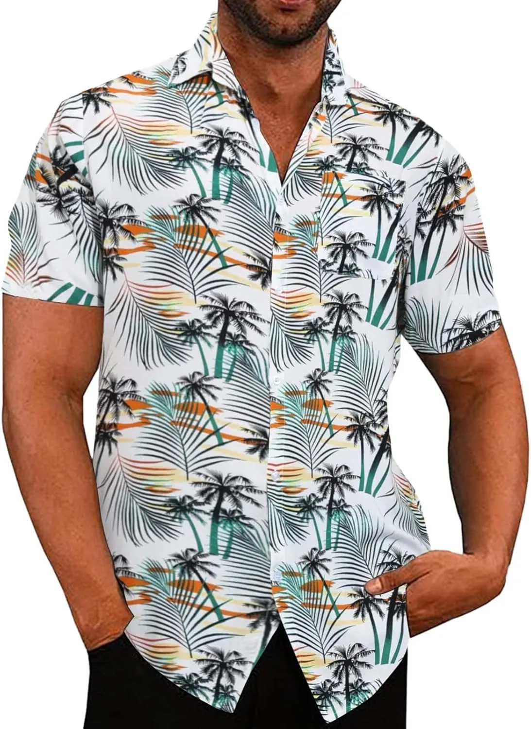 Mens Funny Hawaiian Shirts Button Down Shirts Mens Hawaiian Shirts Beach Floral Hawaiian Shirt for Men Short Sleeve