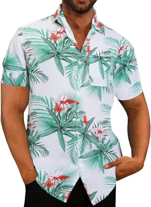 Mens Funny Hawaiian Shirts Button Down Shirts Mens Hawaiian Shirts Beach Floral Hawaiian Shirt for Men Short Sleeve