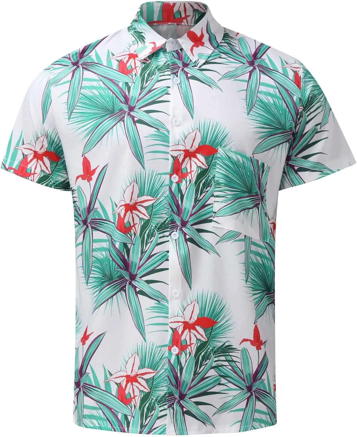 Mens Funny Hawaiian Shirts Button Down Shirts Mens Hawaiian Shirts Beach Floral Hawaiian Shirt for Men Short Sleeve