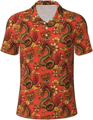 Men's Golf Polo Shirts Funny Golf Shirts for Men Performance Moisture Wicking Quick Dry Athletic Short Sleeve Shirts