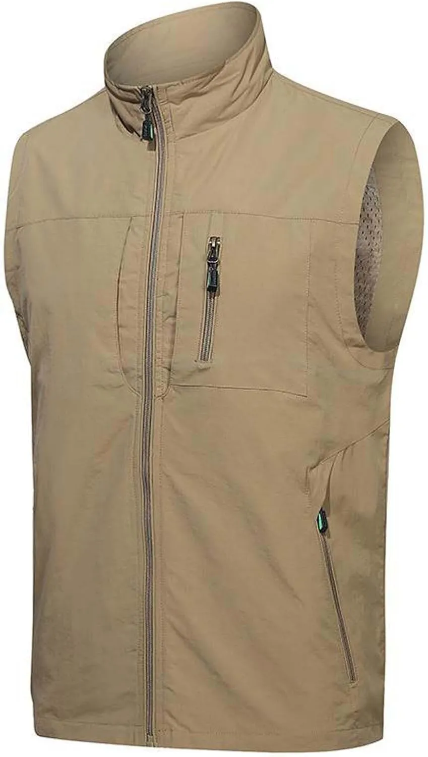 Men's Lightweight Vest Softshell Sleeveless Stand Collar Jacket with Zipper Pocket Cycling Travel Hiking Running Golf