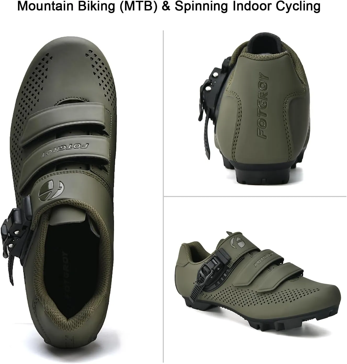 Mens Mountain Bike Cycling Shoes Women, MTB Bicycle Shoes Compatible with Shimano SPD