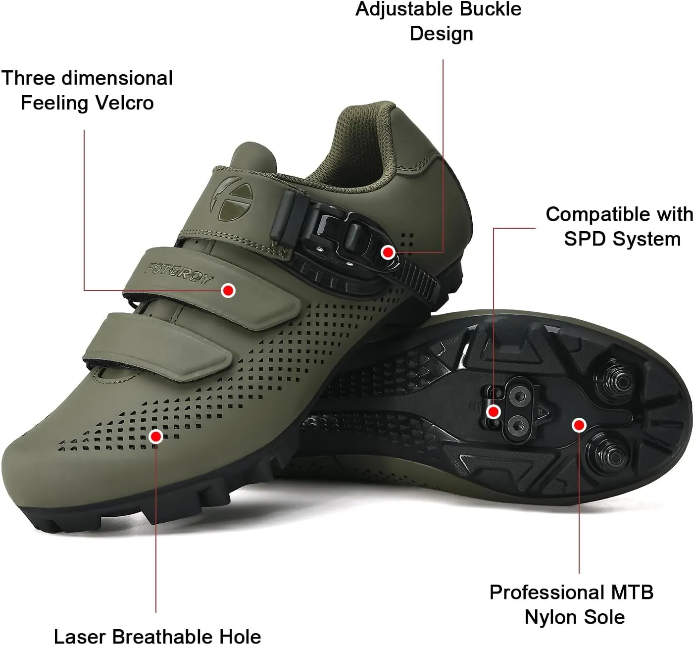 Mens Mountain Bike Cycling Shoes Women, MTB Bicycle Shoes Compatible with Shimano SPD