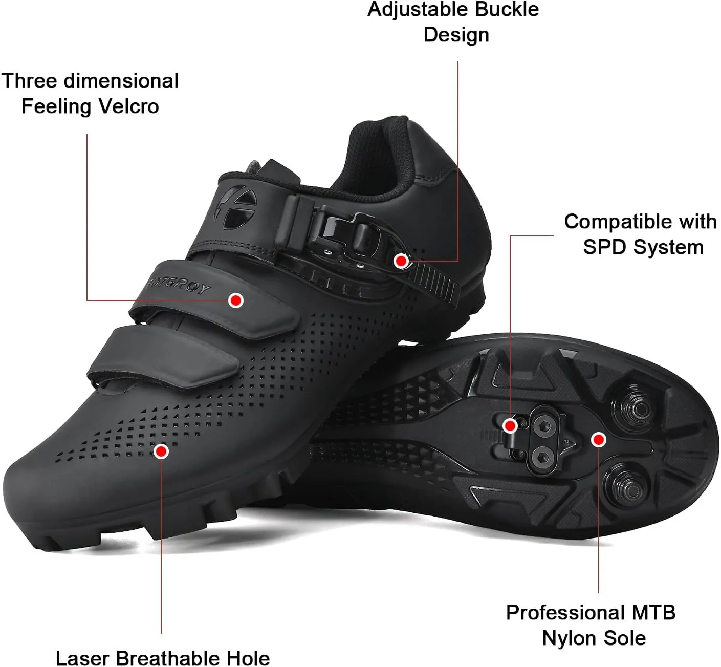 Mens Mountain Bike Cycling Shoes Women, MTB Bicycle Shoes Compatible with Shimano SPD