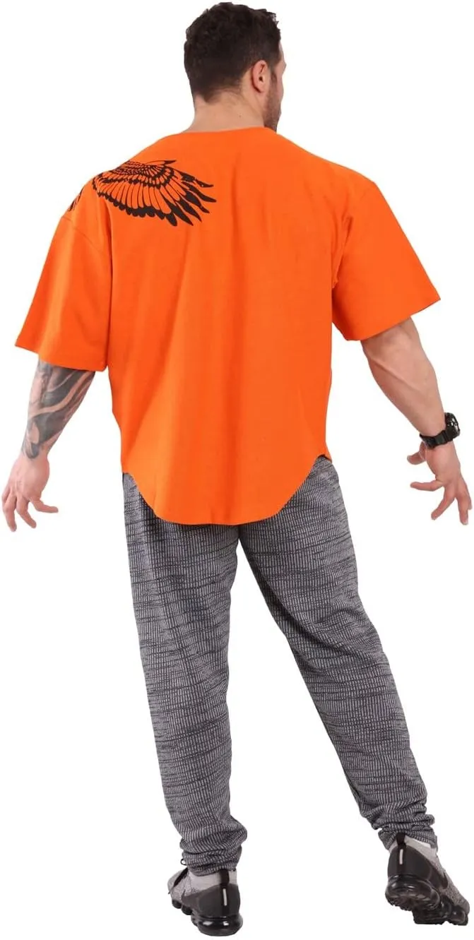 Men's Oversize Active T-Shirts, Bodybuilding and Lifting Gym Large Cut Tops