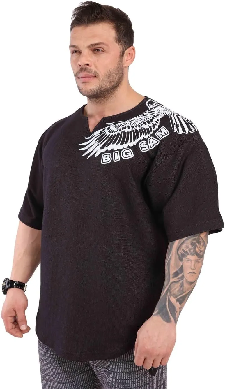 Men's Oversize Active T-Shirts, Bodybuilding and Lifting Gym Large Cut Tops