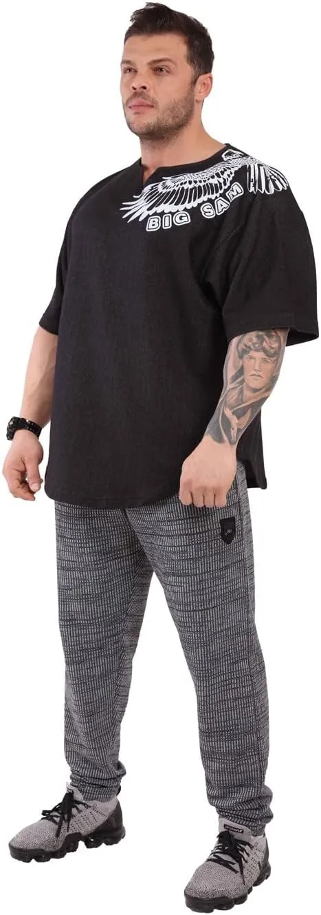 Men's Oversize Active T-Shirts, Bodybuilding and Lifting Gym Large Cut Tops
