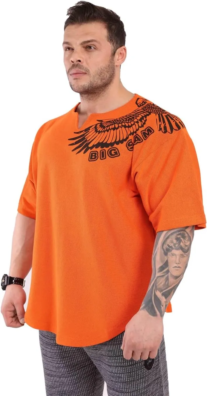 Men's Oversize Active T-Shirts, Bodybuilding and Lifting Gym Large Cut Tops