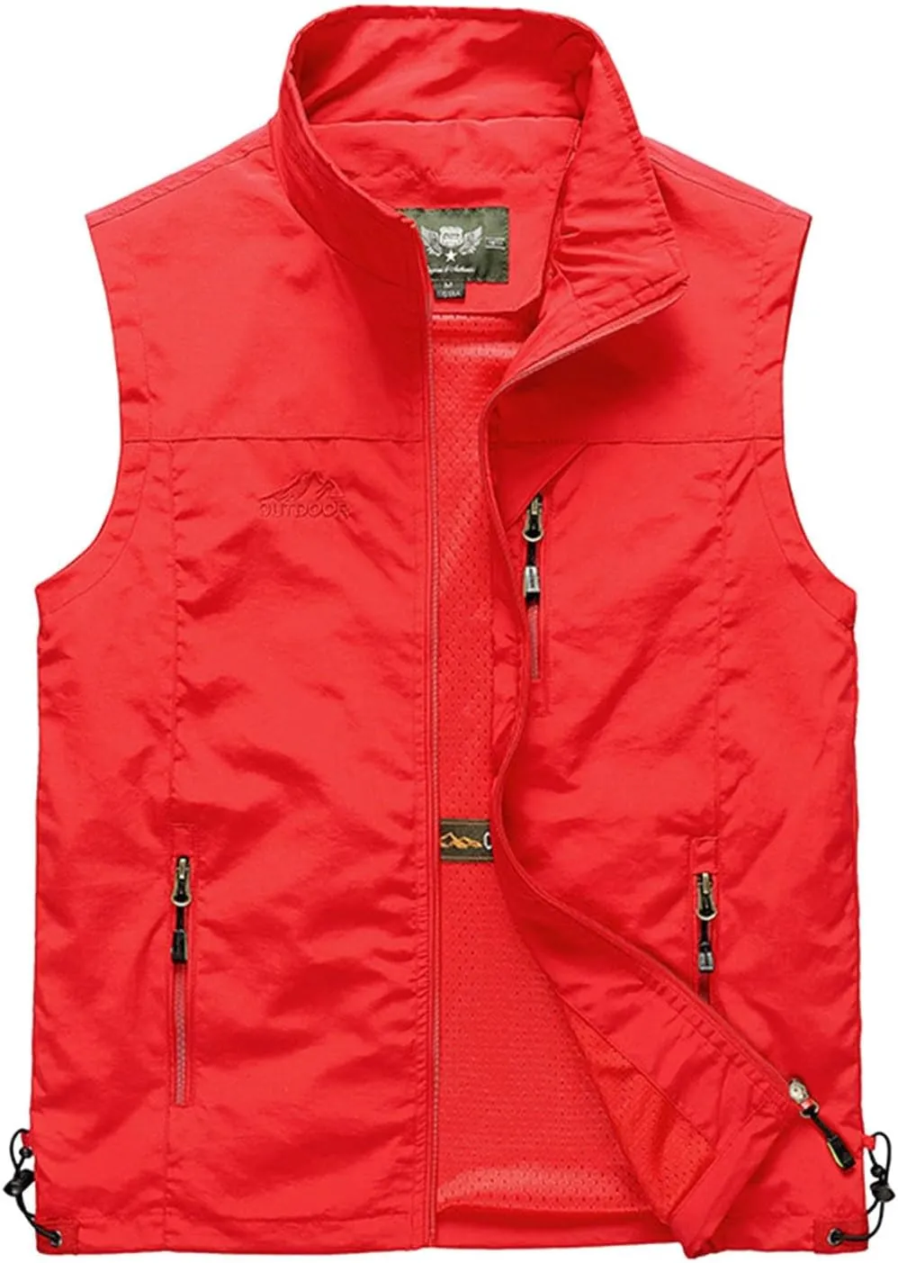 Mens Running Vest Lightweight Windproof Softshell Sleeveless Jacket Outdoor Hiking Fishing Vest with Zip Pockets
