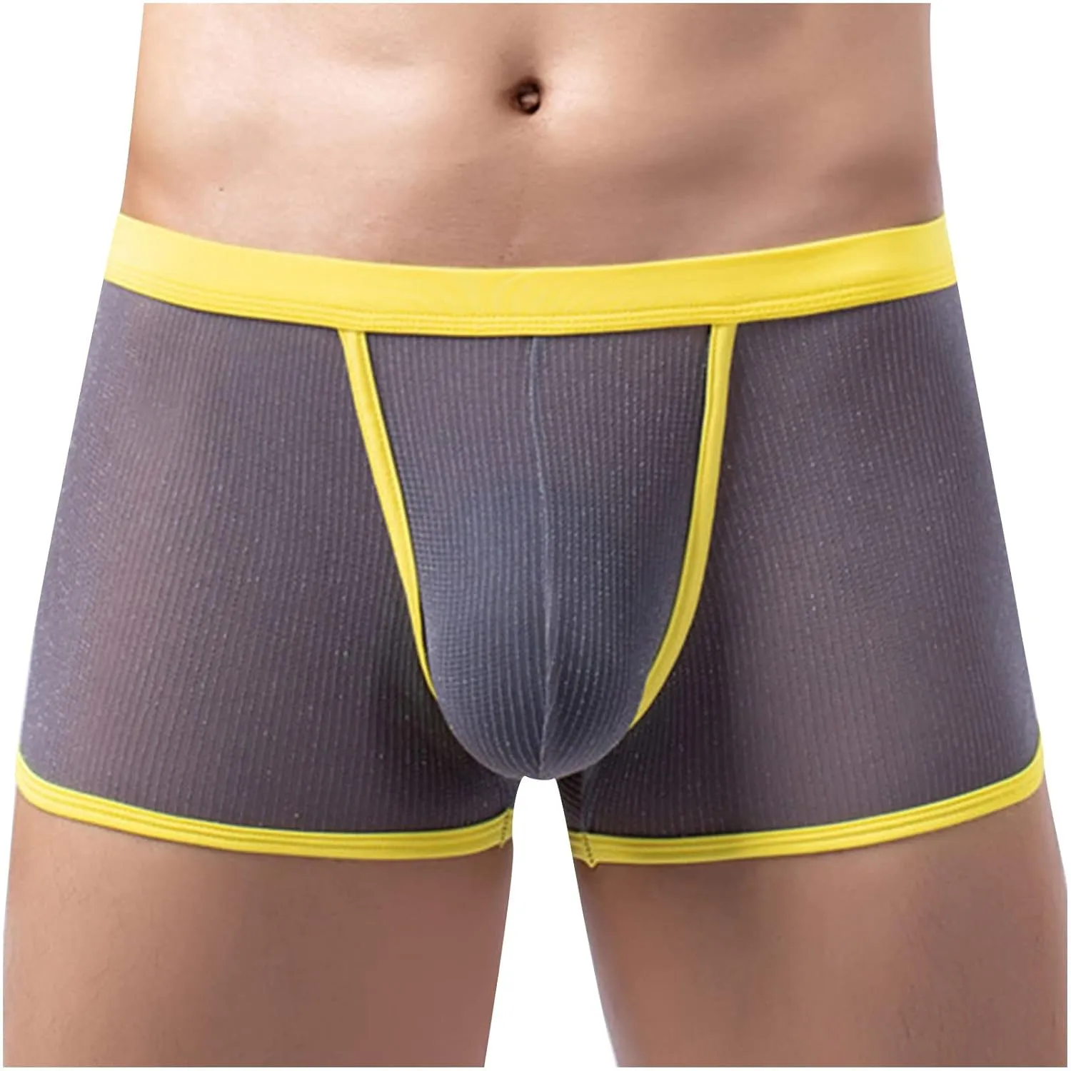 Men's Sexy Mesh See Through Underwear Low Rise Breathable Boxers Underpants Soft Comfort Breathable Boxer Briefs