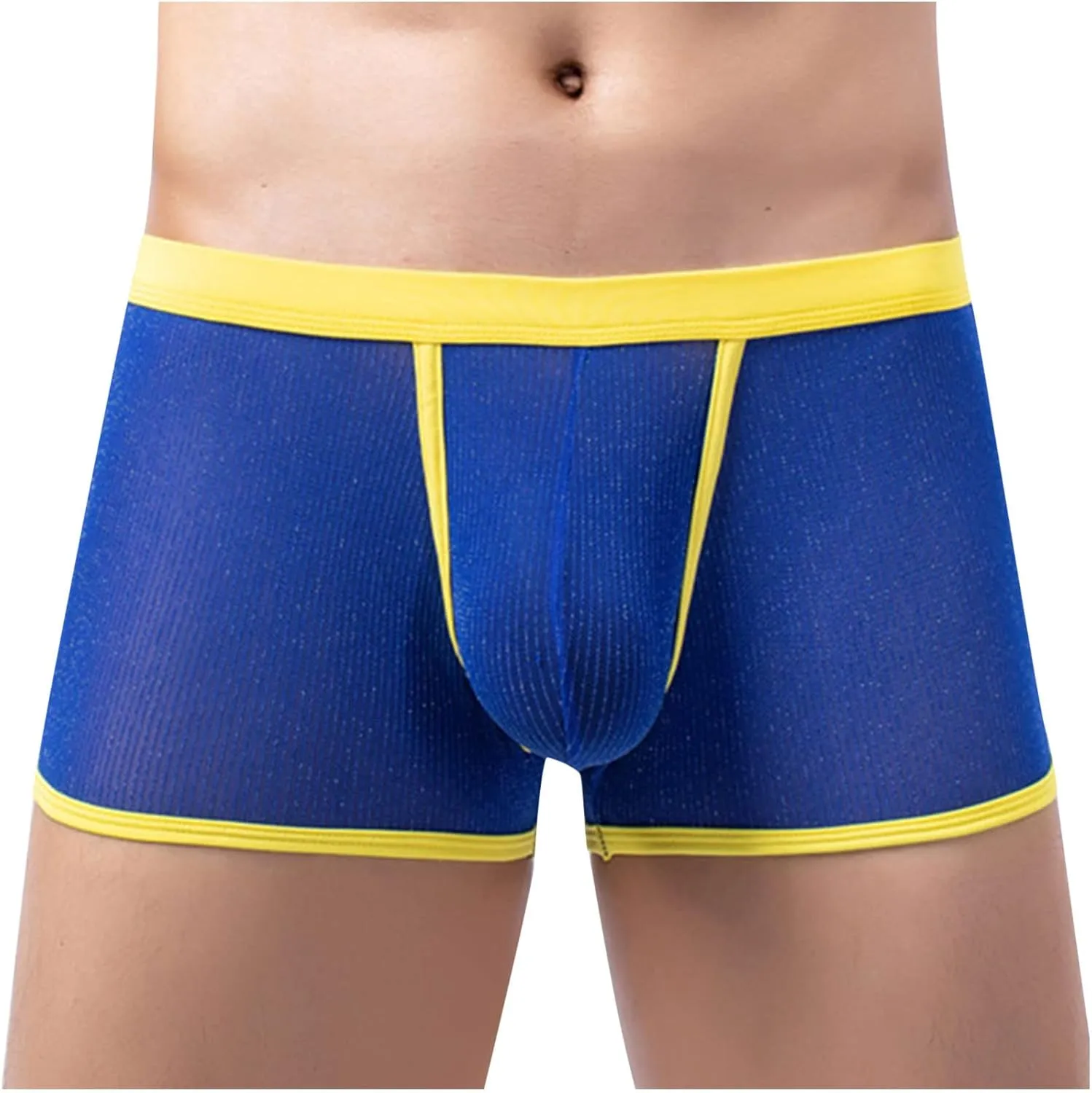 Men's Sexy Mesh See Through Underwear Low Rise Breathable Boxers Underpants Soft Comfort Breathable Boxer Briefs
