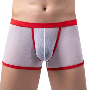 Men's Sexy Mesh See Through Underwear Low Rise Breathable Boxers Underpants Soft Comfort Breathable Boxer Briefs