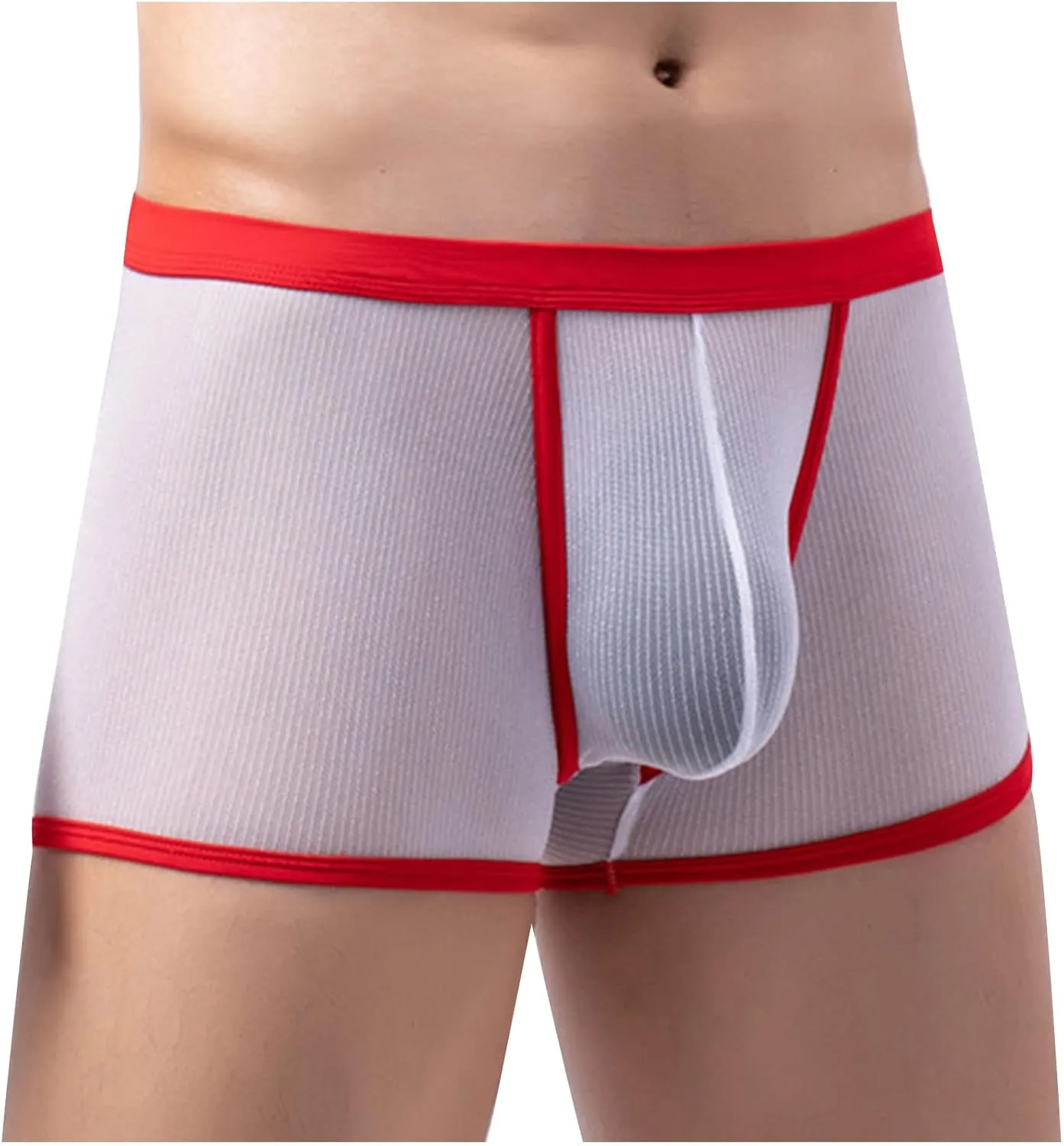 Men's Sexy Mesh See Through Underwear Low Rise Breathable Boxers Underpants Soft Comfort Breathable Boxer Briefs