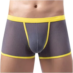 Men's Sexy Mesh See Through Underwear Low Rise Breathable Boxers Underpants Soft Comfort Breathable Boxer Briefs